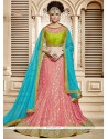 Glossy Net Patch Border Work Lehenga Choli