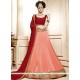 Charismatic Art Silk Peach And Red Lehenga Choli