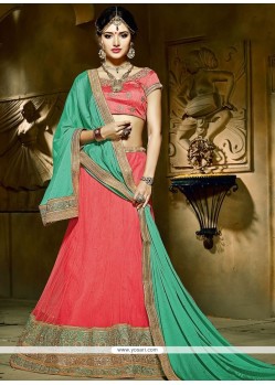 Mesmerizing Embroidered Work Rose Pink Lehenga Choli