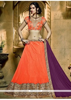 Ruritanian Net Orange Lehenga Choli