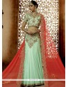 Attractive Turquoise Lace Work Lehenga Choli