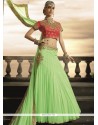 Sea Green Lace Work Lehenga Choli