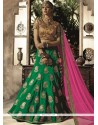 Alluring Art Silk Green Zari Work Lehenga Choli