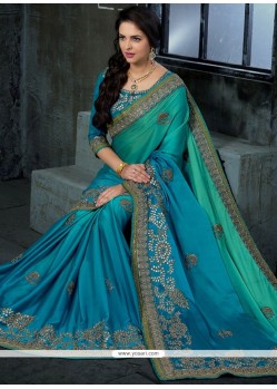 Remarkable Blue Art Silk Traditional Designer Saree