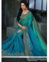 Remarkable Blue Art Silk Traditional Designer Saree