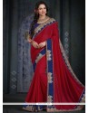 Distinguishable Bhagalpuri Silk Maroon Designer Traditional Saree