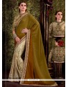 Captivating Net Patch Border Work Designer Half N Half Saree