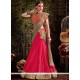 Prime Pink Zari Work Net Lehenga Saree