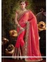 Intricate Red Jacquard Silk Traditional Saree