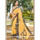 Superb Faux Georgette Yellow Printed Saree