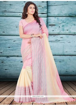 Piquant Cotton Pink Woven Work Casual Saree