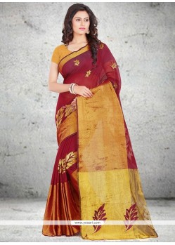 Innovative Cotton Red Woven Work Casual Saree