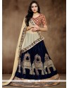 Staggering Viscose Navy Blue Lehenga Choli