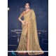 Sorcerous Embroidered Work Beige Designer Half N Half Saree