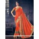 Spellbinding Faux Georgette Orange Trendy Saree