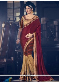 Best Maroon Fancy Fabric Classic Designer Saree