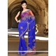 Beckoning Faux Georgette Blue Saree