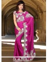 Princely Faux Chiffon Embroidered Work Classic Saree