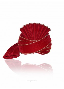 Mens Red Velvet Wedding Turban