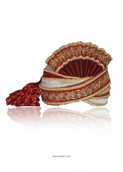 Groovy Maroon Raw Silk Wedding Turban