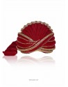 Demure Red Velvet Wedding Turban