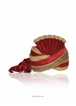 Sizzling Red Raw Silk Turban