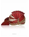 Demure Red Chanderi Silk Wedding Turban