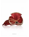 Scintillating Red Dupion Raw Silk Wedding Turban