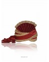 Trendy Maroon Raw Silk Wedding Turban