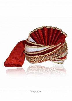 Demure Maroon Velvet Wedding Turban