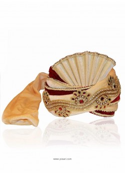 Awesome Cream Velvet Wedding Turban