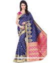 Classy Blue Woven Work Traditional Saree