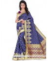 Whimsical Banarasi Silk Blue Woven Work Designer Traditional Saree