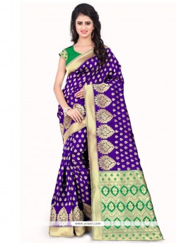 Specialised Banarasi Silk Purple Designer Traditional Saree