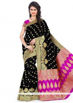 Black Woven Work Banarasi Silk Designer Traditional Saree