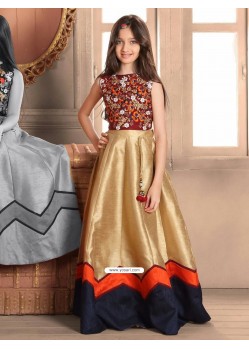 Blooming Multi-color Banglory Silk Gown