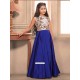 Awesome Blue Taffeta Silk Gown
