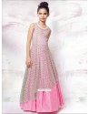 Flattering Silver N Pink Gown