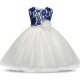 Flattering Blue-White Floor Length Gown