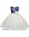 Flattering Blue-White Floor Length Gown