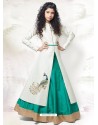 Sizzling Cream-Teal Green Indo-Western Dress