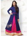 Gorgeous Blue-Magenta Indo-Western Dress