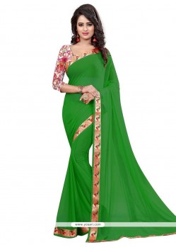 Fascinating Fancy Fabric Green Casual Saree