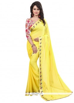 Dazzling Fancy Fabric Yellow Casual Saree