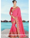 Catchy Banarasi Silk Rose Pink Designer Traditional Saree