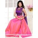 Voluptuous Embroidered Work Pink And Purple Readymade Suit