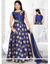 Imperial Banarasi Silk Blue Lace Work Readymade Suit