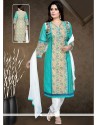 Brilliant Blue Art Silk Readymade Suit