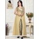 Prodigious Art Silk Beige Embroidered Work Readymade Suit