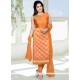 Lavish Embroidered Work Orange Readymade Suit